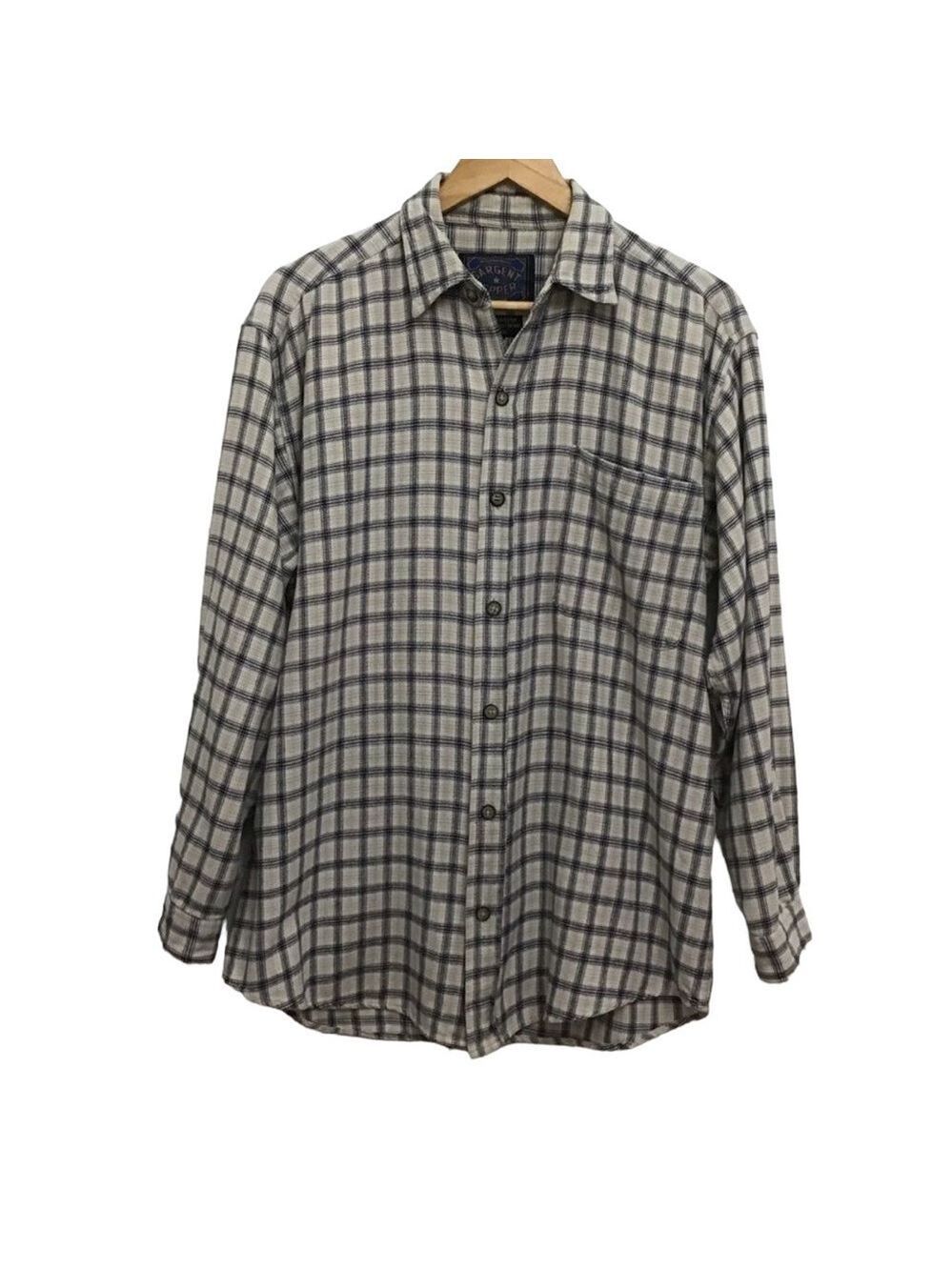 SARGENT Pepper southwestern western mens flannel plaid 100% cotton button down